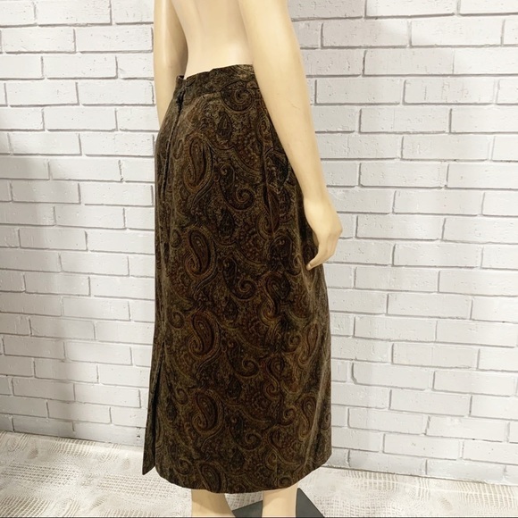 Michelle Stuart Vintage Brown‎ Paisley Midi Skirt - Picture 14 of 16